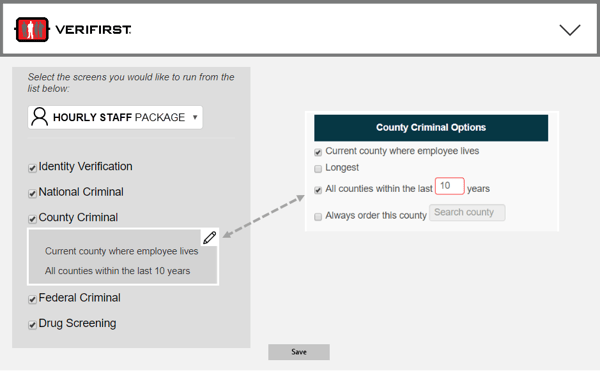 Background Check Package Builder VeriFirst