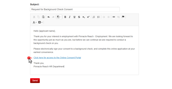 VeriFirst Background Check Consent Invite